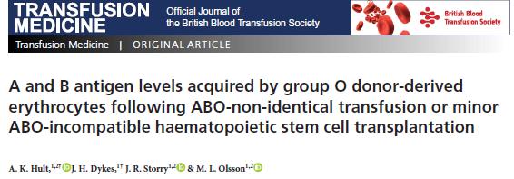 ABO discrepancy (3) Patientens medicinska historia undersöktes O Patient A 2 Allogentransplanterats med hematopoetiska