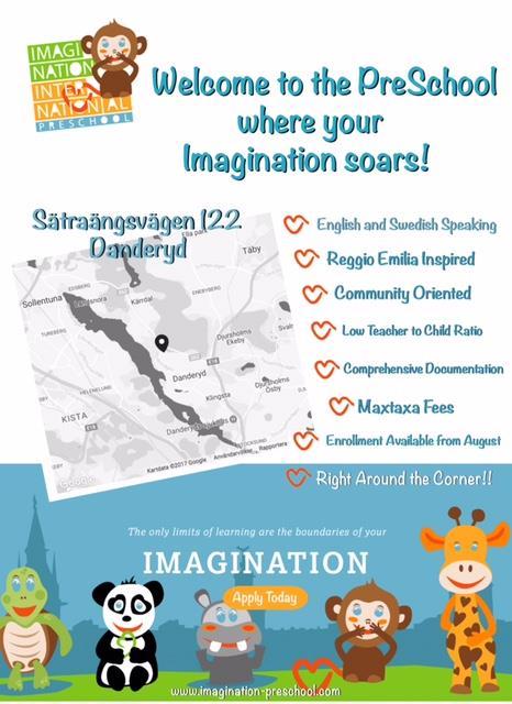 Här kommer information från de företag som hyr från oss: Lediga platser finns! För anmälan och information: info@informationinternational.se www.imagination-preschool.