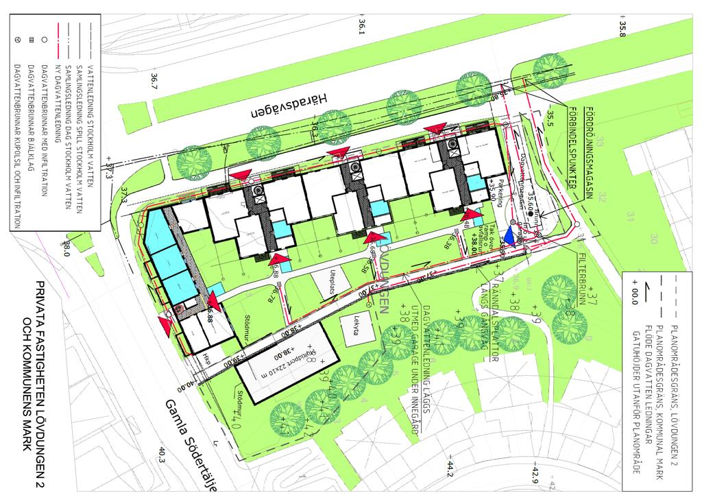 Fig. 4 Illustrationskarta efter exploatering med befintliga