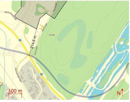 2.4.2 Nynäsbanan Sydväst om planområdet löper Nynäsbanan vilken inte är en del av stambanan utan ska ses som en lokalbana.