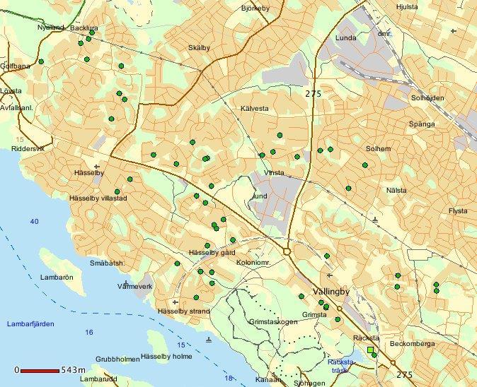 Kartan visar inbrott samt försök i villa/radhus och lägenhet under