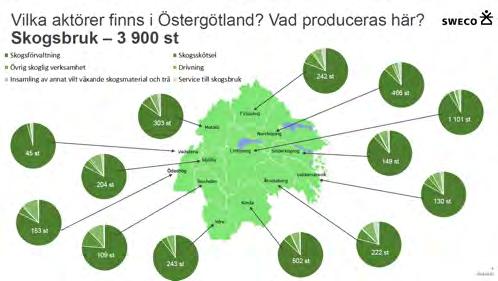 4.3 Aktörer i skogsnäringen I alla delar av den skogsbaserade värdekedjan finns det i Östergötland ett stort antal aktörer.