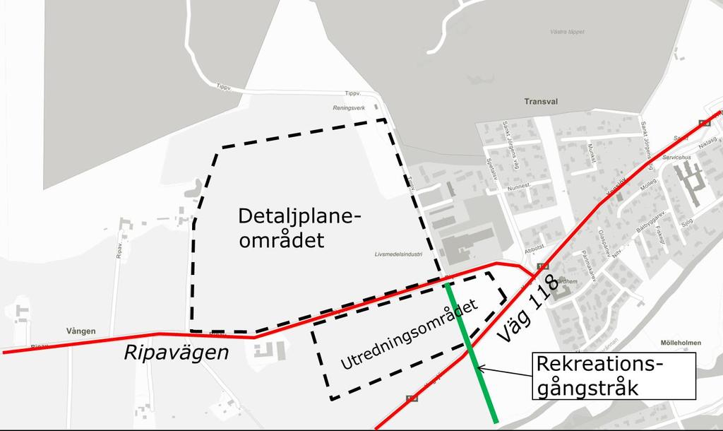 6. Gångpassage över/under väg 118 En gångpassage som korsar väg 118 i ett nordsydligt grönstråk cirka 250 meter sydväst om korsningen med Ripavägen finns med i Kristianstads översiktsplan.