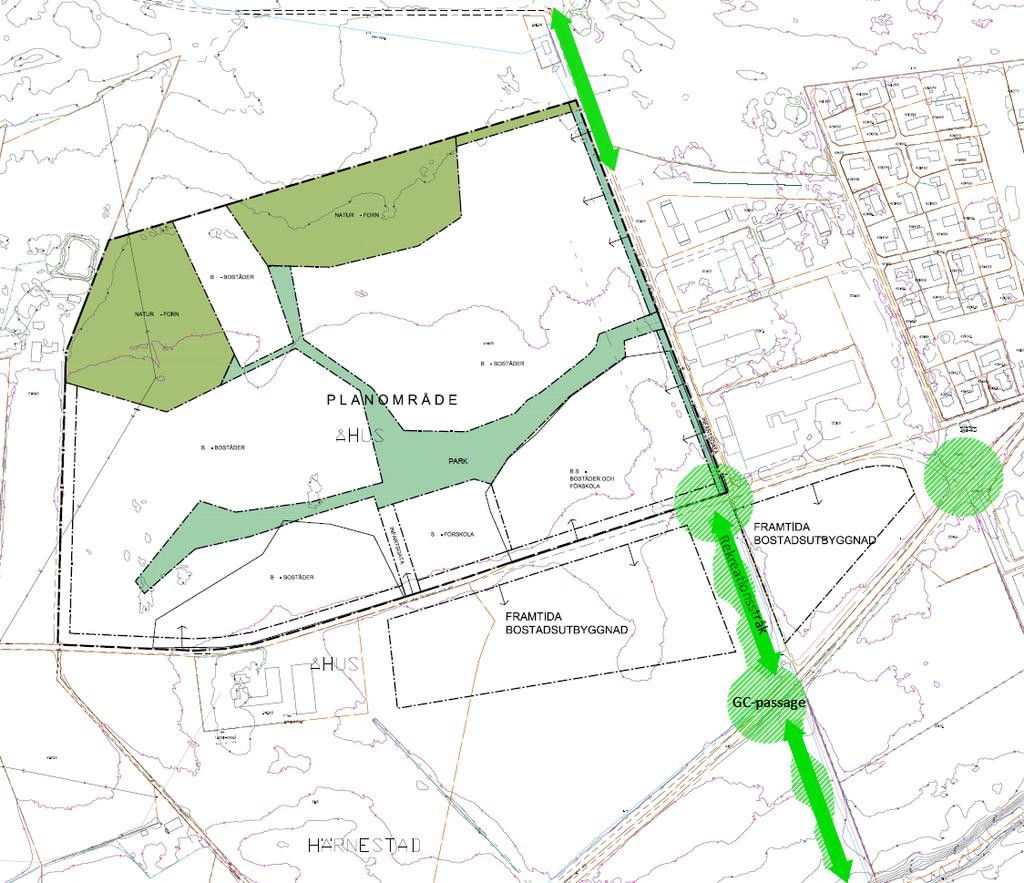Figur 3. Preliminär plankarta. 2.2 Gångtrafik Detaljplaneområdet och utredningsområdet ligger utmed Ripavägen, som är en landsväg med 70 km/h som hastighetsbegränsning.