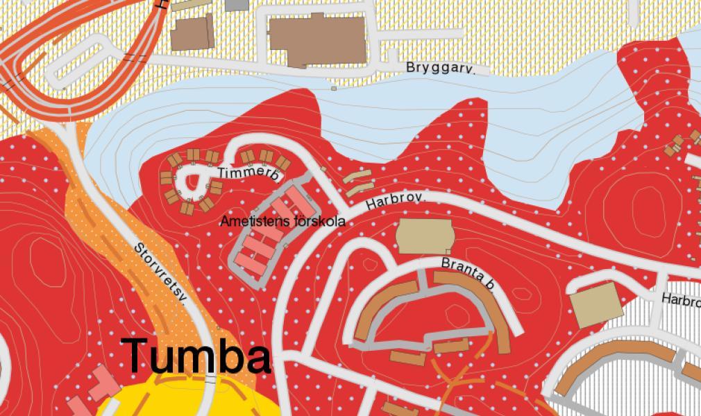 Berg Glacial lera Postglacial lera Postglacial sand Morän Utredningsområde Figur 3. Jordartskarta för område kring fastigheten Ametisten 1 2.