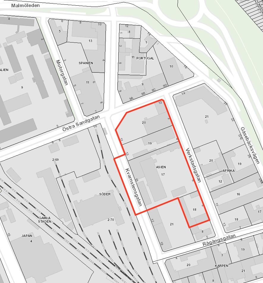 Ändring av detaljplan (1283K-15079) för del av Kvarteret Asien med mera, Gåsebäck Helsingborgs stad Planområdets läge Planbeskrivning STANDARDFÖRFARANDE Program godkänt av stadsbyggnadsnämnden den