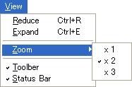 k View-menyn Meny Undermeny Reduce Expand Zoom 1 2 3 Toolbar Status Bar Knapp i verktygsfältet Beskrivning Förminskar storleken på innehållet i det aktiva datafönstret.