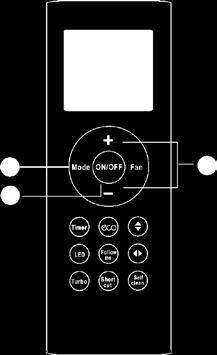 5.4 Avfuktnings läge DRY 1. Tryck på MODE knappen och välj DRY. 2. Välj temperatur med knapparna TEMP+ / TEMP 3.