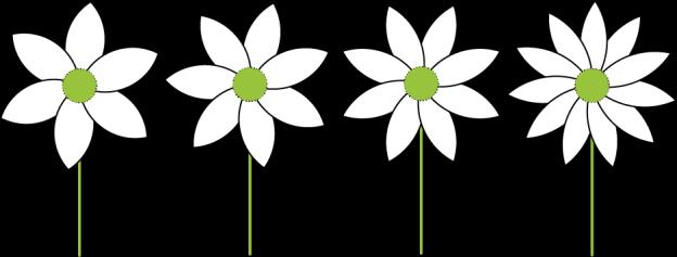 gemensamt hörn). Hur många smileys finns det totalt? (A) 4 (B) 5 (C) 7 (D) 8 (E) 11 21. Kajsa har fyra blommor vilka har 6, 7, 8 och 11 blad.