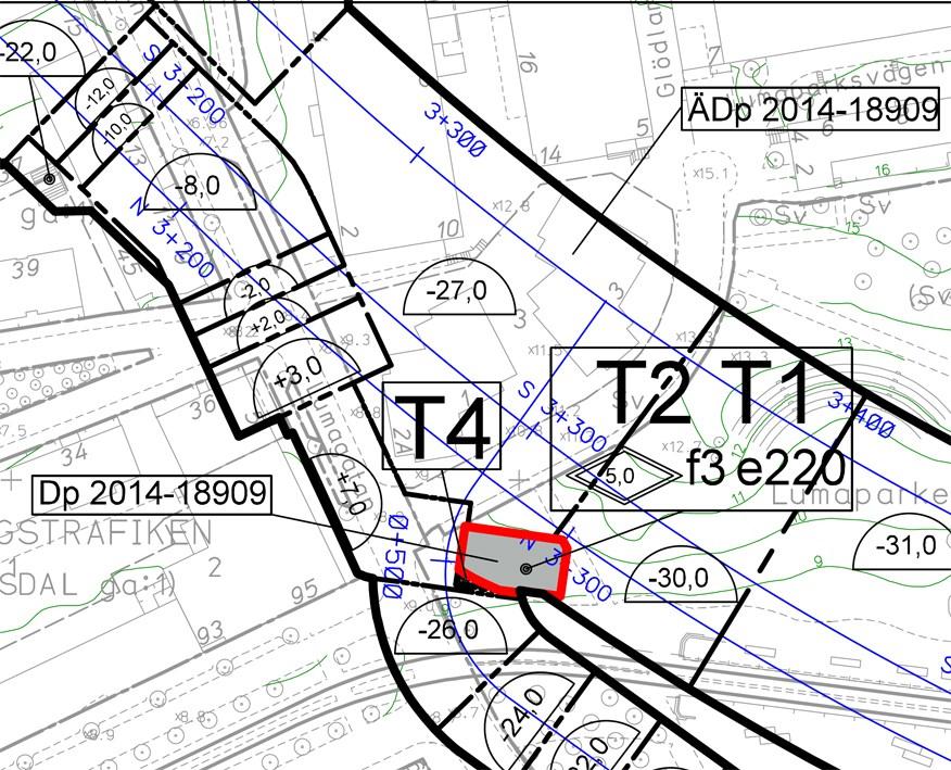 Sida 53 (93) Inzoomning av plankartan med område för ny detaljplan vid Lumaparken.