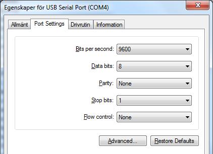 Om man har anslutit en viss enhet till en USB port och enheten har blivit associerad med en viss COMport så får samma enhet normalt samma COMportnummer även vid ett senare tillfälle förutsatt att den