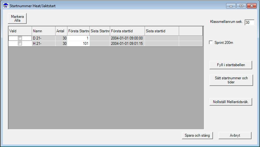 SSF Timing Längd Användarhandledning Sparat datum: 2014-12-28 (r2015.0-1) Sid 92(119) Välj hur många som ska köra finalstegen med fältet Sprint Final.