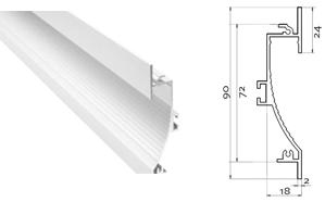 kupat, 6,2 meter Opalglas, kupat, 2 meter M8 M8 mutter 900261 Lysrörsprofil 2