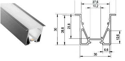 Opalglas, 3 meter Klarglas, 3 meter T-profil Flack 900225