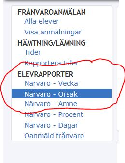 Elevrapporter Välj elev och vilka veckor. Klicka på Visa närvaro (V34-24 brukar täcka hela läsåret).