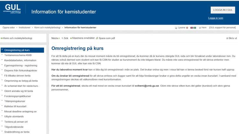 Ytterligare information kan hittas på GUL www.gul