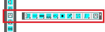 40 Alla symboler kommer nu att sättas in i sina respektive grundlager med tillägget DA3 E-64320----DA3 E-64343----DA3 osv. Verktygsfält: 644 Säkerhet Bild visar verkygfält för systemet: 644 Säkerhet.