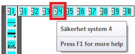 (Rad 2-9 Beskrivs i Gemensamma funktioner för samtliga system) Rad 1. Aktivering av system 1-10. Rad 10.