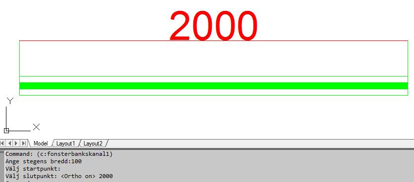 60 Rita ut rörkanalisation. Från kanalisation till yttervägg. Upprepa inritandet av rörkanalisation övningsbilden. Kompletterar med en riktningssymbol. Hämtas från verktygsfältet 620 Kraft.