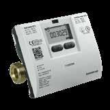 Beskrivning: Ultraljudsmätare för mätning av värme eller kyla eller kombinerad värme/kyla i vattenburna värme- eller köldmediakretsar. Konfigurering med knapparna på fronten.