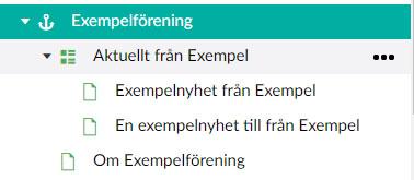 3. Hitta din förening och skapa en artikel Klicka på plusset bredvid namnet på din förening för att öppna strukturen.