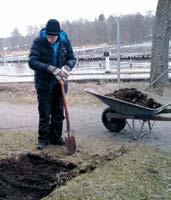 00 hela året. Dagen börjar med gemensamt fika och planering av arbetsdagen. Vår Tidigt på våren beskärs träden, om det behövs.