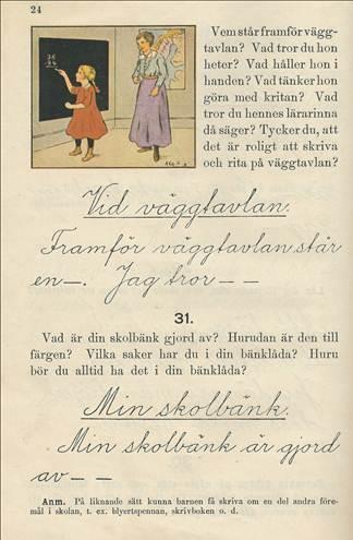 Så lärde sig skolbarnen att skriva uppsats på 20-talet. Ur skolbok som tillhört Birgit Nilsson Välkommen till Nyhetsbrev nr 2-2018 från Kalle Eriksson och Bjäreförlaget.