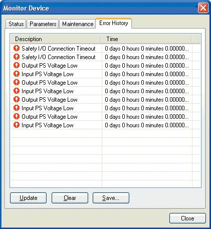 Säkerhetsutgångens anslutningsstatus Objekt Safety Output Value Safety Output Monitor Value Safety Output Status Reason for Safety Output Alarm Beskrivning Säkerhetsutgångens utgångsvärde.