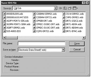 C-4 Att spara EDS-filer EDS-fil Spara Gör så här för att spara en EDS-fil. 1. Välj hårdvara (dvs. enhet) i hårdvarulistans fönster. 2. Välj EDS File Save.