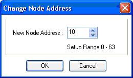 2-4-5 Ändring av nodadressen När en enhet läggs till från enhetslistan tilldelas den automatiskt en oanvänd nodadress mellan 0 och 63, sekventiellt i den ordning som enheterna läggs till.
