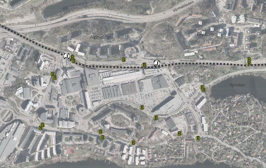 252 PLANERINGSFÖRUTSÄTTNINGAR PROGRAM FÖR PLANIAOMRÅDET VÄSTRA SICKLAÖN, NACKA KOMMUN Kollektivtrafi k idag Programområdet är väl försörjt med kollektivtrafik.