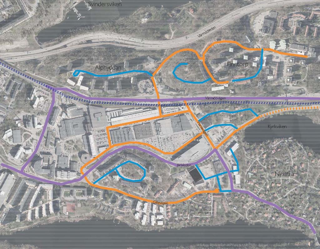 281 Förslag motorfordon Trafikanalysen visar att tillkommande trafikalstring från den föreslagna bebyggelsen i programmet är relativt låg och ger endast lokala skillnader i trafikmängder.