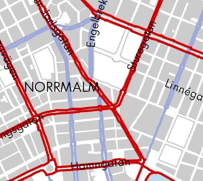 Cykel Stockholms stad har i sin cykelplan två typer av stråk, huvudstråk och pendlingsstråk (Figur 4).