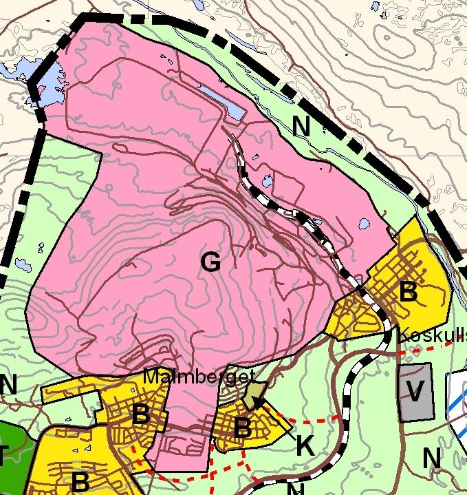G GRUVVERKSAMHETEN Gruvverksamheten utgör en stor del av planområdet.