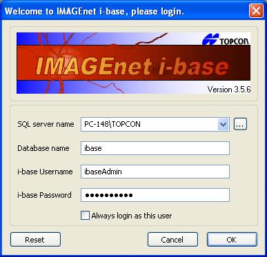 Starta IMAGEnet i-base Inloggning Dubbelklicka på konen på skrivbordet för att starta IMAGEnet i-base. Inloggningsfönstret för IMAGEnet i-base visas. (Fig.