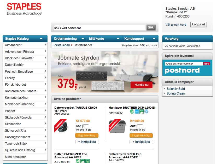 Inloggning Om du redan har ID och lösen visar vi här hur inloggningen till Staples Netshop fungerar. Starta din webbläsare och skriv in www.staplesnetshop.se i adressfältet.