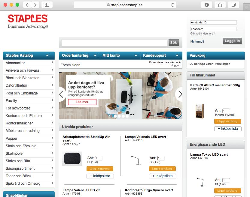 , så kan du få det skickat till den mailadress du lämnade vid registreringen. Om du har problem med inloggningen, kontakta vår kundtjänst, ehandel@staples.se eller 0-0 65 50.