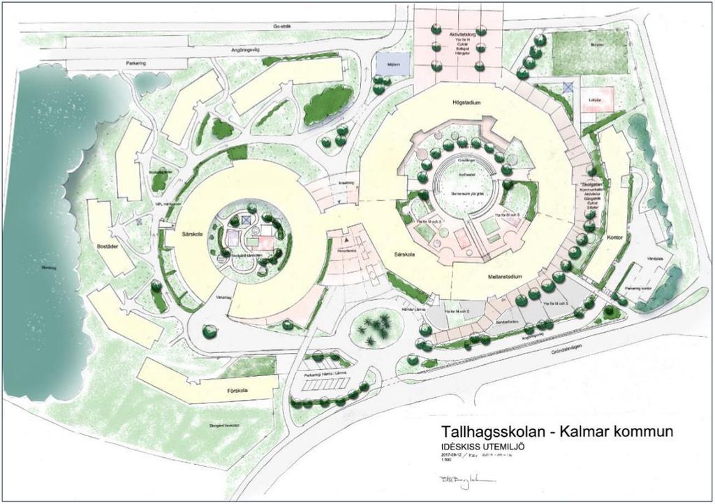 kring parkeringen men saknar en direkt anslutning till det allmänna dagvattenledningssystemet.