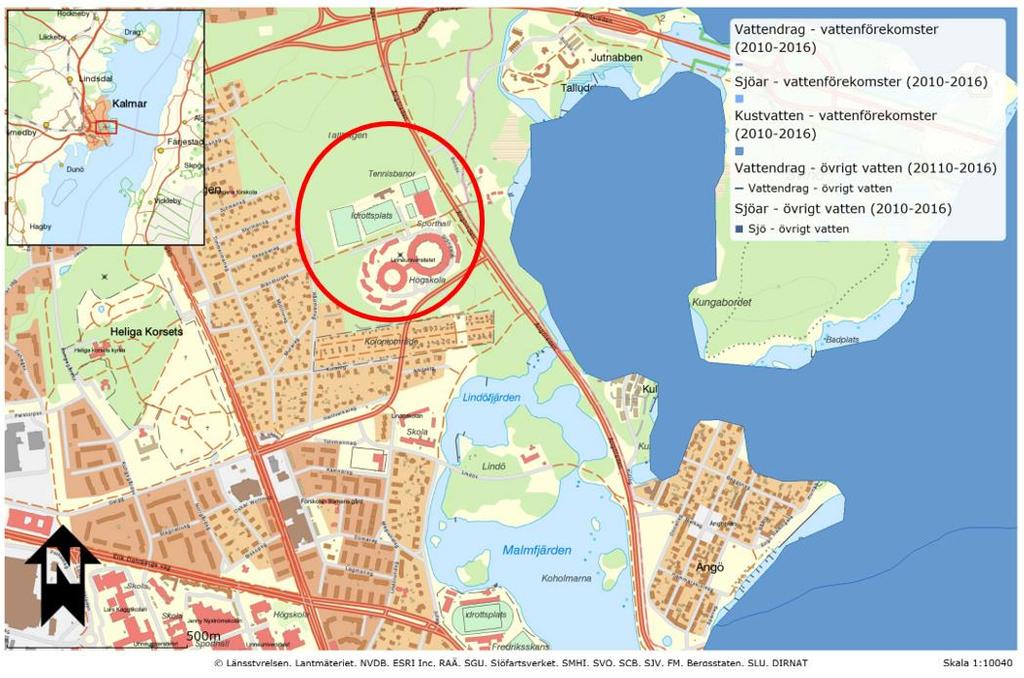 Då nu aktuellt område till störst del består av sandig morän anses området ha en medelhög genomsläpplighet.