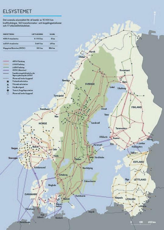 18 5. VERKSAMHETSBESKRIVNING 5.1 Tekniska förutsättningar 5.1.1 Stamnätet Grundstommen i det nordiska elsystemet är de enskilda ländernas växelströmsnät.