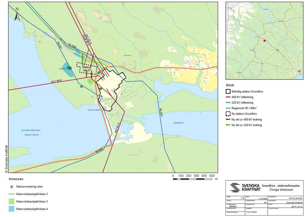 28 7.3.3 UL1 S1-3 Grundfors-Porjus - 400 kv Inga områden av riksintresse berörs. Inga konsekvenser för riksintressen bedöms uppstå. Inga åtgärder vidtas. 7.3.4 UL5 S1-5 Grundfors-Ramsele - 400 kv Inga områden av riksintresse berörs.