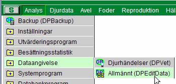 Bilaga 1, nollställ koppnummer Om man hämtar senaste provmjölkning från WEB-entré och ska överföra till DP och istället för att välja Kokontrollresultat tar