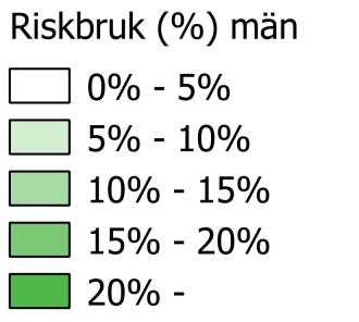 Män Gävleborgs län 19 % Riket 19