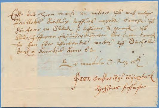 HANDSKRIFTER 1 Per Brahe, 1520-70, kunglig hovmästare, greve och systerson till Gustav Vasa. Mycket vackert handbrev 1562 undert.