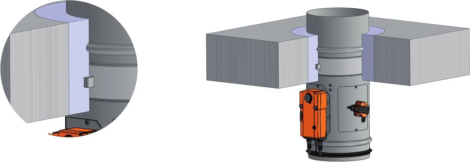 Installation på en gipsväggs-konstruktion 50 Gipsväggs konstruktion Brandskyddsplatta av mineralull Packbox (stenull min. densitet 140 kg/m ) Brandskyddande tätningsmassa min.