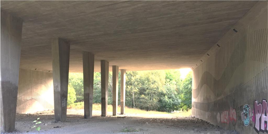 Planbeskrivning Del av Ryssbergen 29 (50) Vägporten i Birkavägens förlängning Vägporten i Birkavägens förlängning sedd från Ryssbergen. I Birkavägens förlängning finns en befintlig vägport.