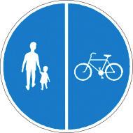 kantstensmarkering eller väg som är avsedd enbart för gång- och cykeltrafik samt för trafik med moped med låg effekt.