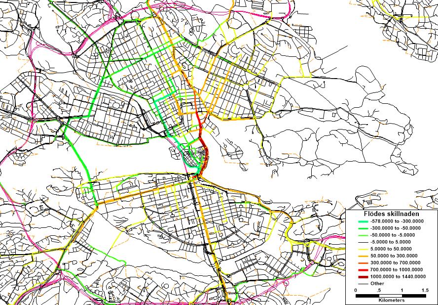 Scenario analys Uppdatering till cykelbana på Strömbron -Slussen Antal ny genererade cykelresor: 434 per dag