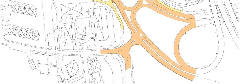 Ny cirkulationsplats ink gång- och cykeltunnlar Nedanstående bild redovisar en möjlig dragning för en cirkulationsplats där Enebybergsvägens södra väganslutning