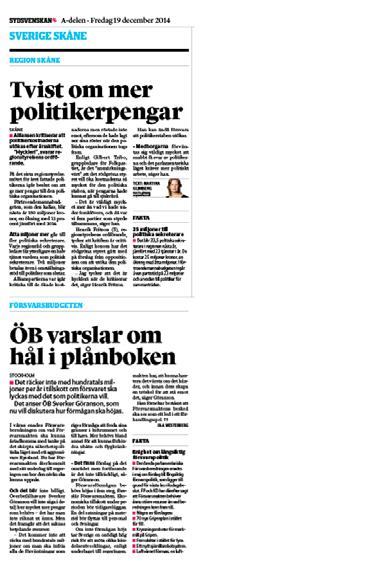 510:Toppettan modul 61B må to A-DELEN MÅNDAG 9 FEBRUARI 2015 mån sön 14 772:- HELSINGBORGS DAGBLAD +5 Soligt Mulet Växlande molnighet.